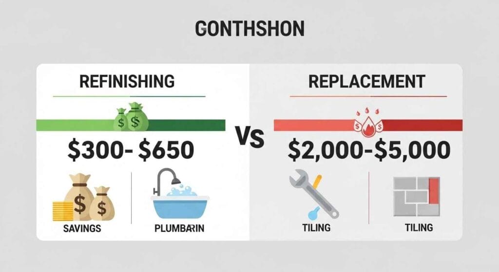 efinish Bathtub vs. Replace: Significant Savings Explained