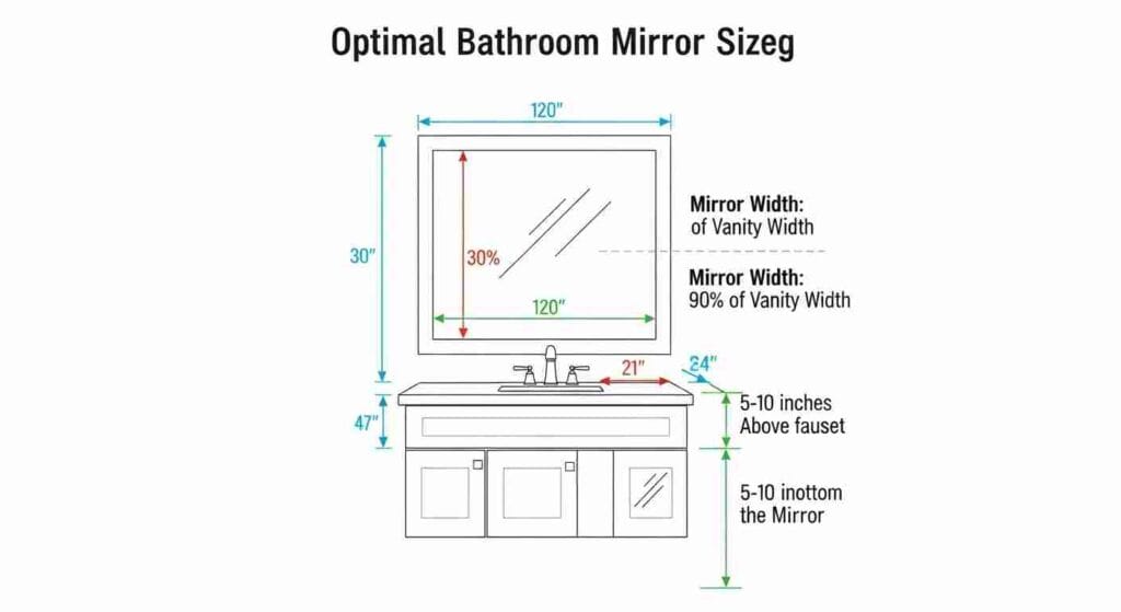 Right Bathroom Mirror Size