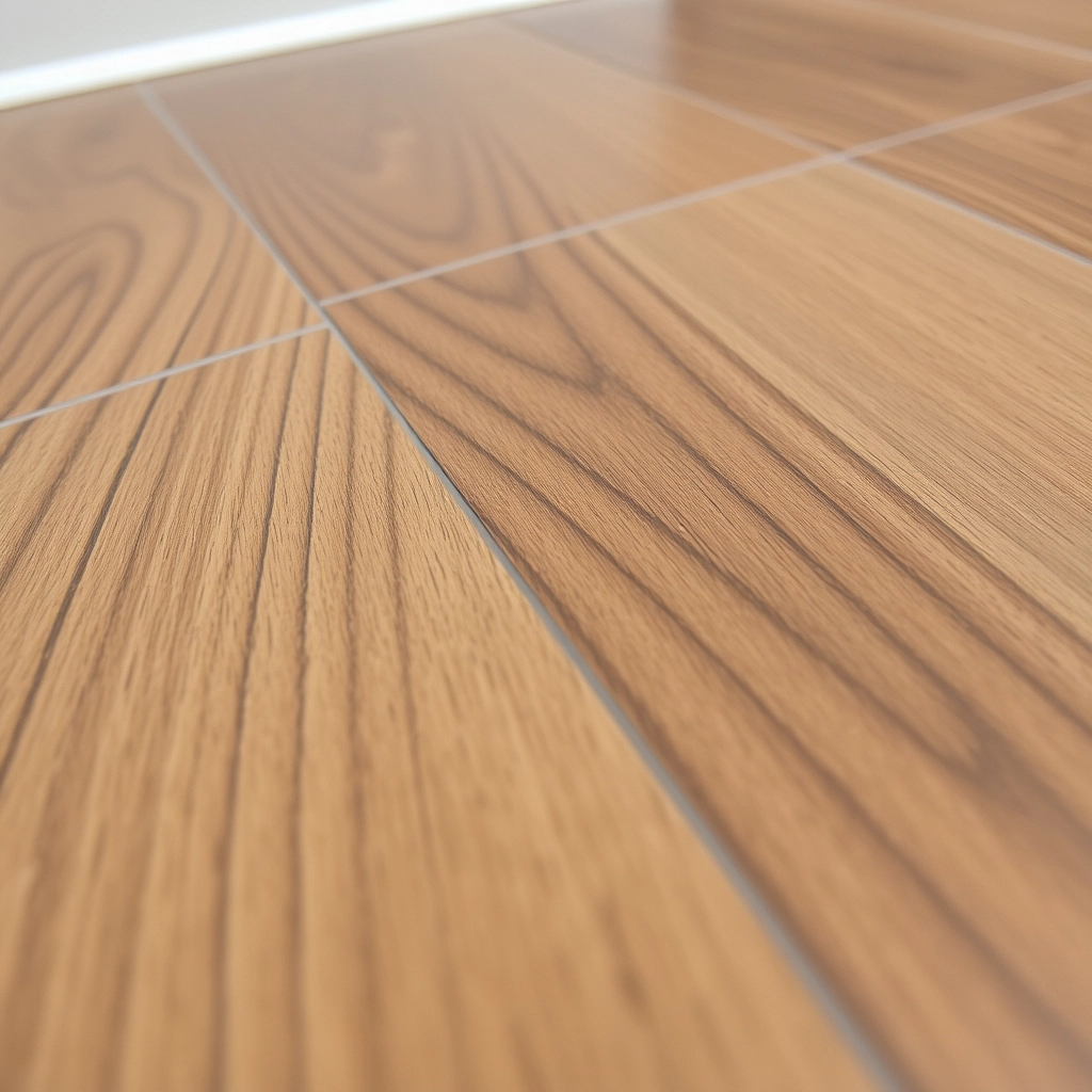Durable wood-look porcelain planks installed on a basement bathroom floor.
