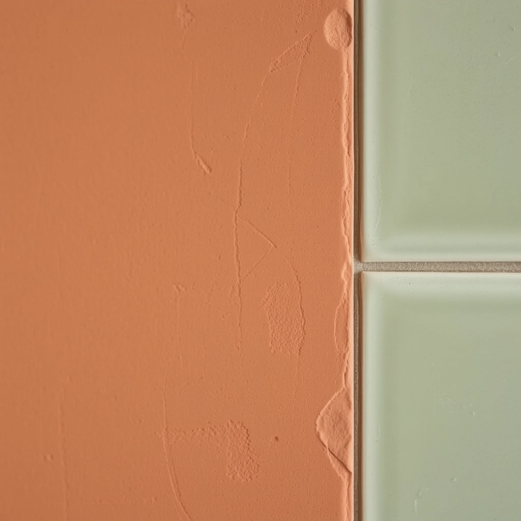 Warm terracotta and sage green wall finishes representing popular bathroom remodel ideas 2026.