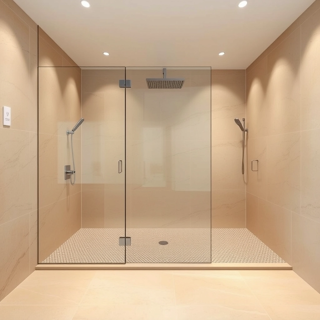 A seamless curbless wet room shower layout, a top trend for bathroom remodel ideas 2026.