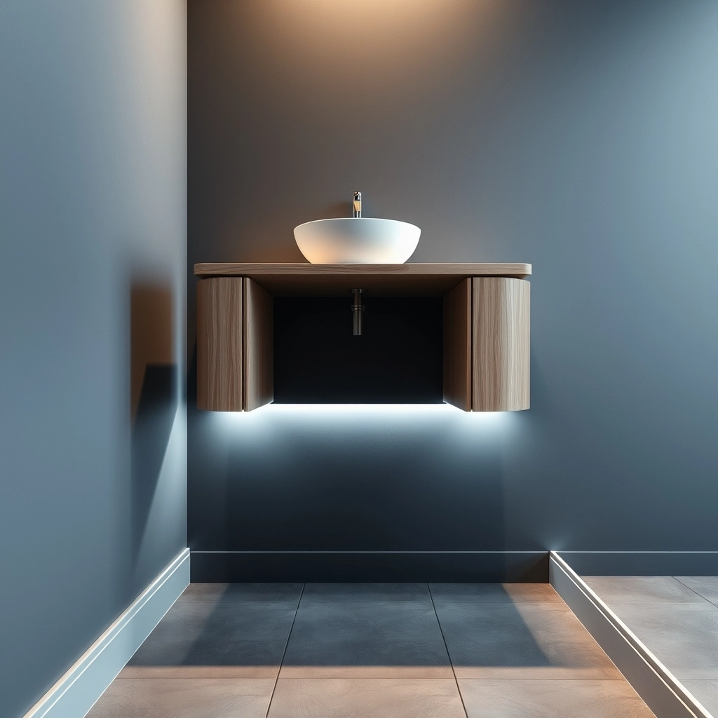 A modern floating vanity illustrating space-saving bathroom remodel ideas 2026.
