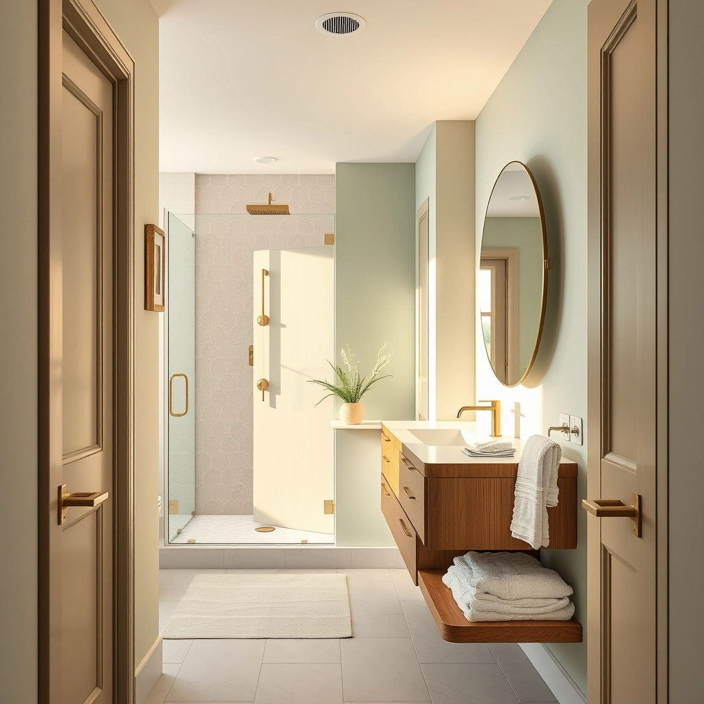 A bright, clean, and finished modern bathroom addition that justifies the cost to add a bathroom.