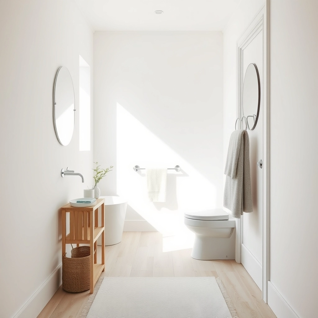 A small bathroom layout showing the balance of fixtures and negative space.