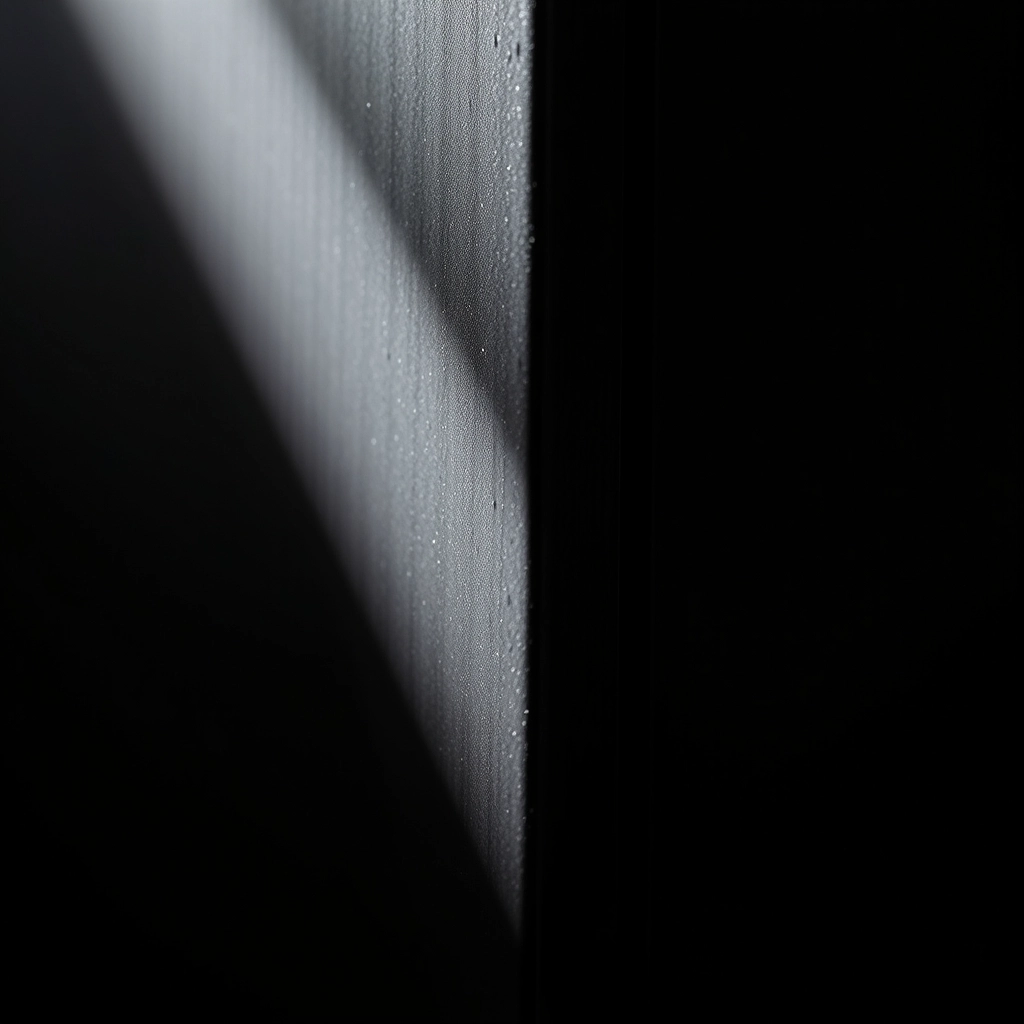 Close-up of a matte black bathroom wall cabinet surface showing its non-reflective, velvety texture.